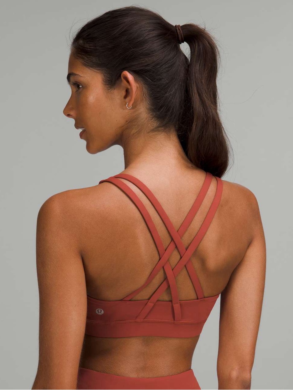 Lululemon Energy Bra Medium Support Cayenne Strappy Sports Bra Size 6